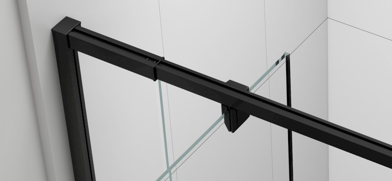 EASY BLACK sprchové dveře otočné 760-900mm, sklo Brick EL1638B