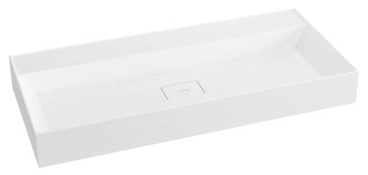 GODIVA umyvadlo, litý mramor, 96x44cm, bez otvoru, bílá GU096-0