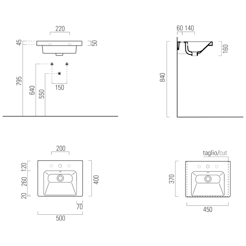 NORM keramické umyvadlo 50x40cm, bílá ExtraGlaze 8638111