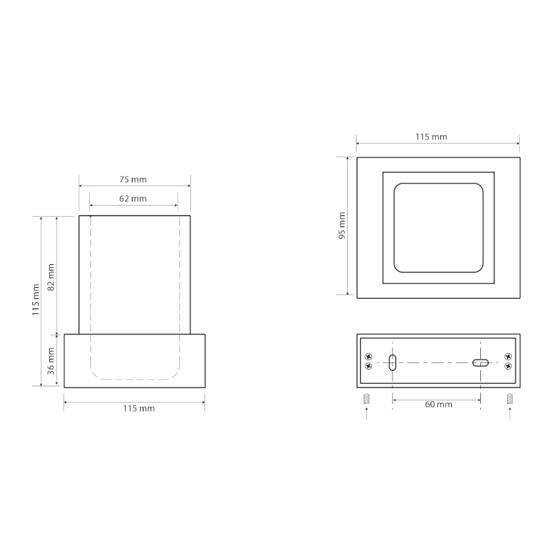 X-STEEL sklenka na postavení, černá mat XS105B