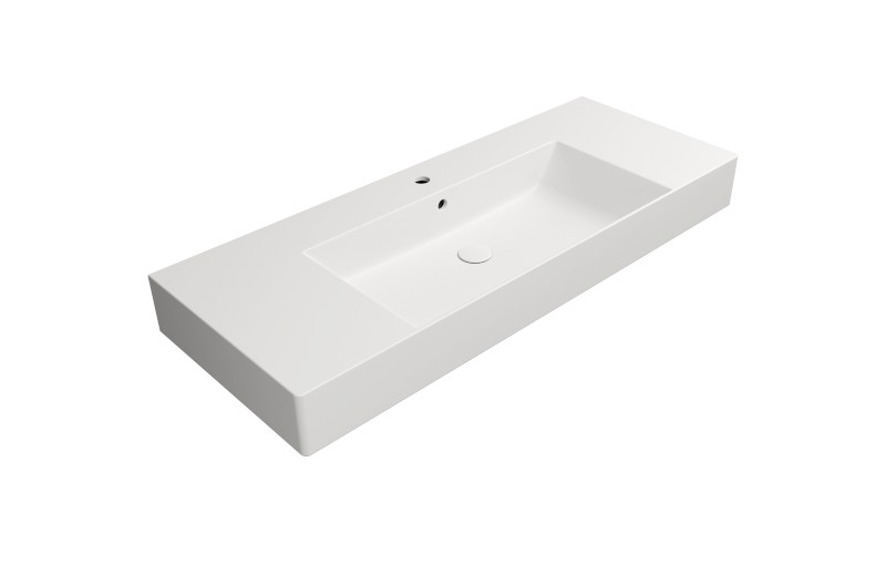 KUBE X keramické umyvadlo 120x47cm, s odkládacími plochami, bílá mat 9452109