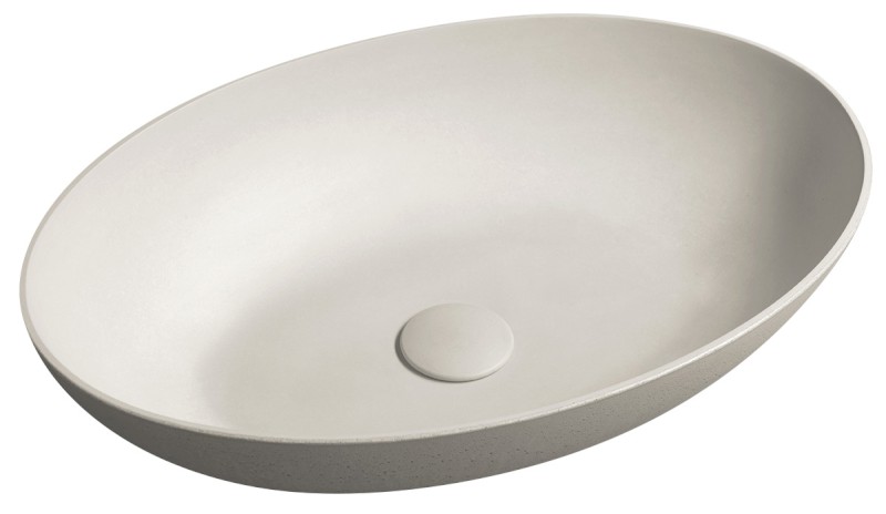 FORMIGO betonové umyvadlo na desku, 60x40cm, písková mat FG214