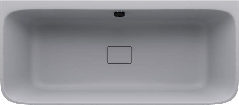 SKYLLA nástěnná stojící vana litý mramor 170x75x60cm, šedá mat 72430.31