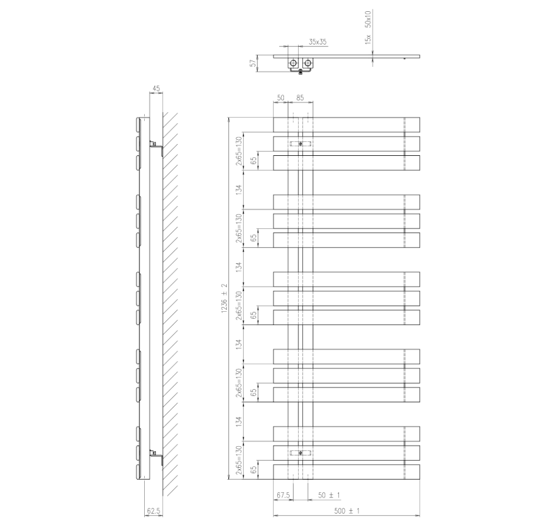 SILVANA otopné těleso 500x1236mm, pískovec IR152S