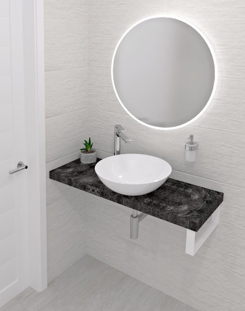 AVICE deska pod umyvadlo 110x36cm, tl.5cm, štípaný kámen AV1169