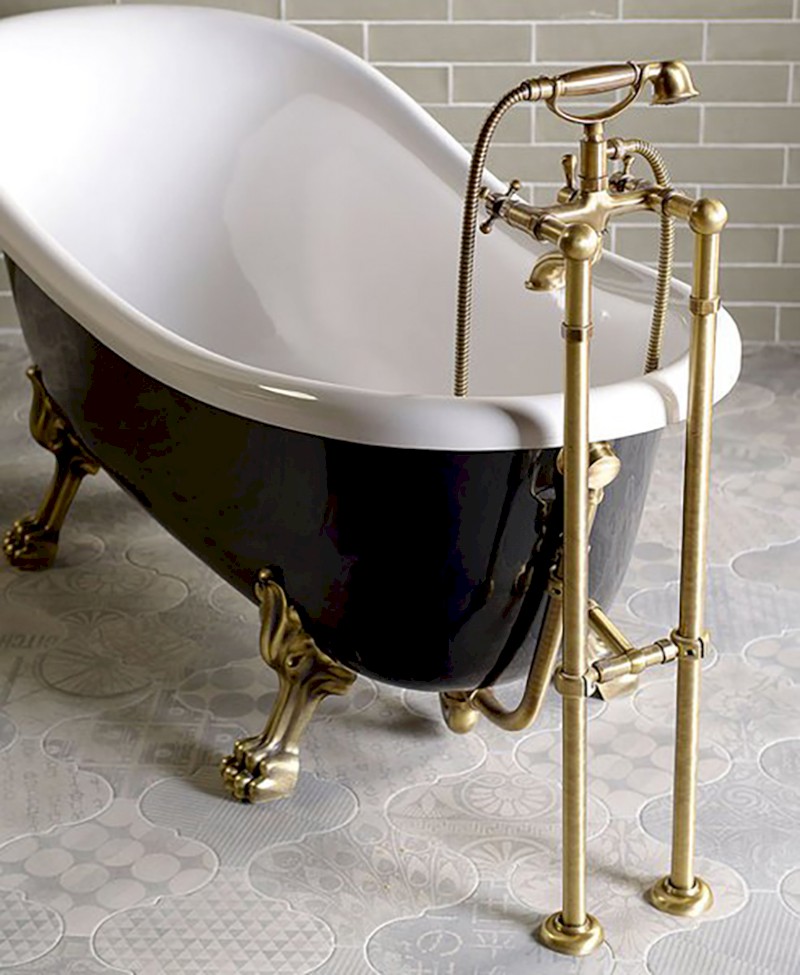 ANTEA připojení pro instalaci vanové baterie do podlahy (pár), bronz 9846