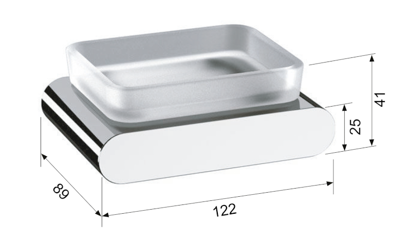 FLORI mýdlenka, mléčné sklo, černá mat RF002/15