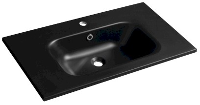 SIDRA umyvadlo, litý mramor, 81x46cm, černá mat SD081B