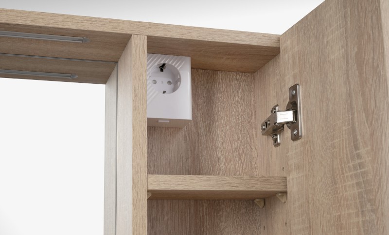 ZOJA/KERAMIA FRESH STRIP galerka s LED osvětlením, 60x60x14cm, pravá, dub platin 45028S