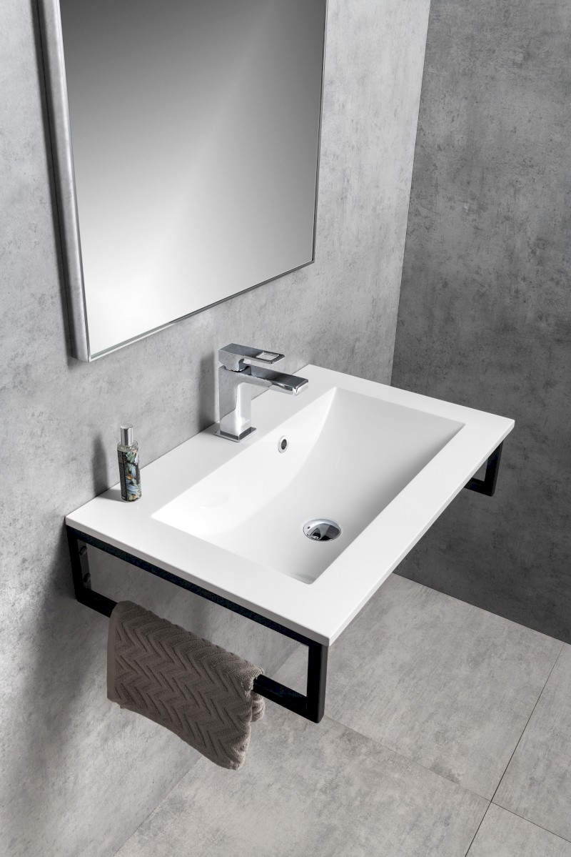 YUKON umyvadlo, litý mramor, 80x45cm, bílá YU080