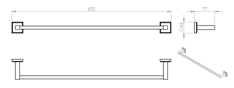 COLORADO držák ručníků 600mm, chrom 692160