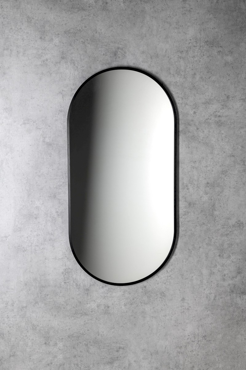 AROWANA oválné zrcadlo v rámu 45x90cm, černá mat AWB4590