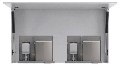 BASIC zrcadlová skříňka 120cm se dvěma automatickými dávkovači mýdla a se dvěma senzorovými osoušeči rukou MUM000159