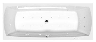 LILY hydromasážní vana, 170x70x39cm, Attraction Hydro-Air, chrom 72230.4010