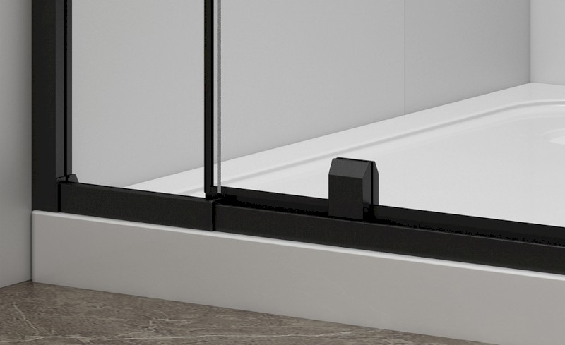 EASY BLACK sprchové dveře otočné 880-1020mm, sklo Brick EL1738B