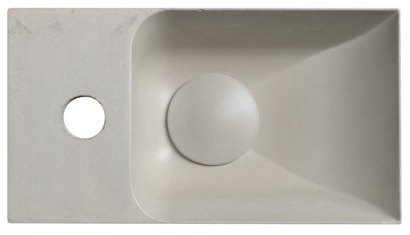 PICCOLINO betonové umývátko 30,8x17cm, baterie vlevo, písková mat PK30014