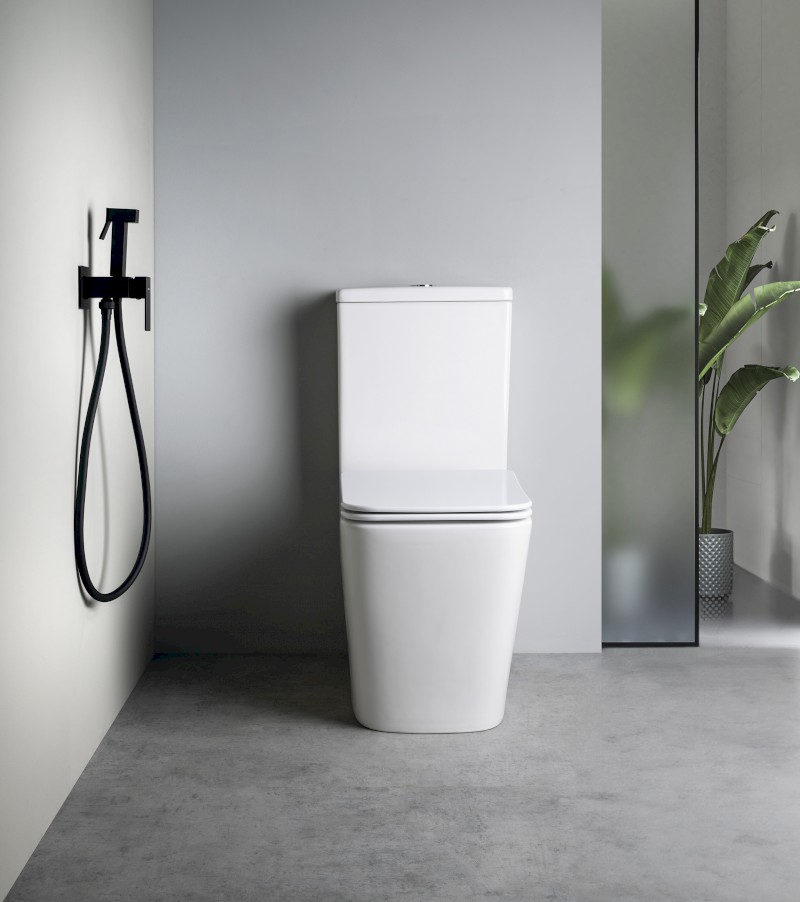 CUBEMIX podomítková bidetová baterie se Stop sprškou, hranatá, černá mat CM040B