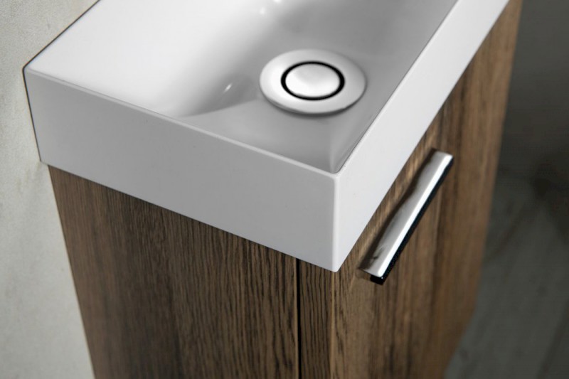 PICCOLINO umývátko 30,8x17cm, litý mramor, baterie vpravo, bílá PK305