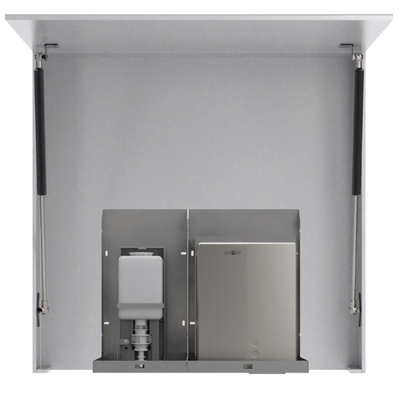 BASIC zrcadlová skříňka 80cm s automatickým dávkovačem mýdla a senzorovým osoušečem rukou MUM000120