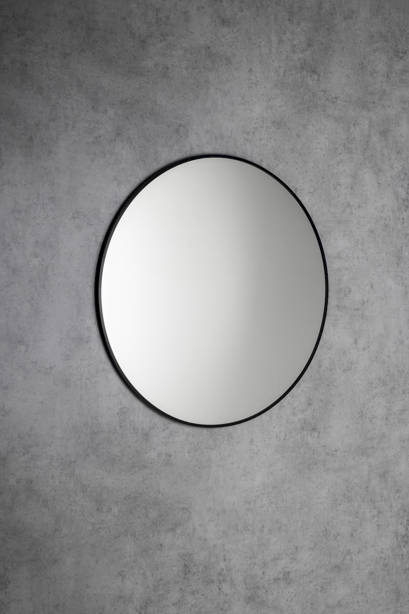 AROWANA kulaté zrcadlo v rámu ø 90cm, černá mat AWB090