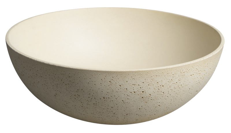 FORMIGO betonové umyvadlo na desku, Ø 39cm, žlutá mat FG322