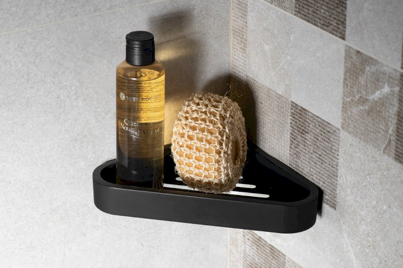 SMART rohová police do sprchy, 170x30x170mm, černá mat 328314