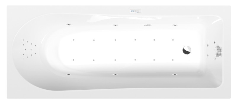 LISA hydromasážní vana, 170x70x47cm, Highline Hydro-Air, chrom 87111.6010