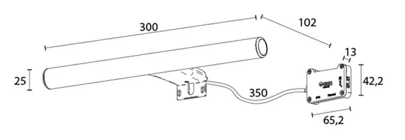 IRENE 2 LED svítidlo, 7 W, 300x100x25 mm, IP44, chrom E27260CI