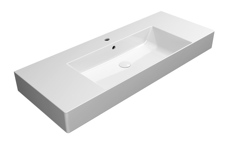 KUBE X keramické umyvadlo 120x47cm, s odkládacími plochami, bílá ExtraGlaze 9452111