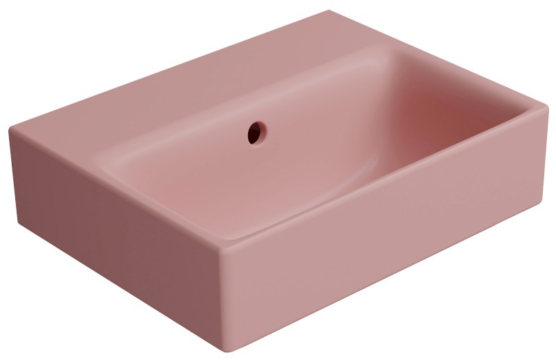 NUBES keramické umývátko 40x32cm, broušená spodní hrana, bez otvoru, blush mat 96849024