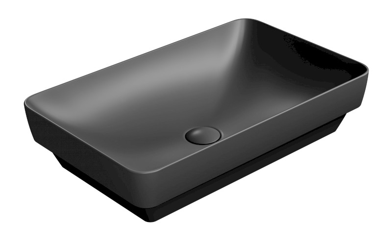 PURA keramické umyvadlo na desku 60x38cm, černá mat 883726