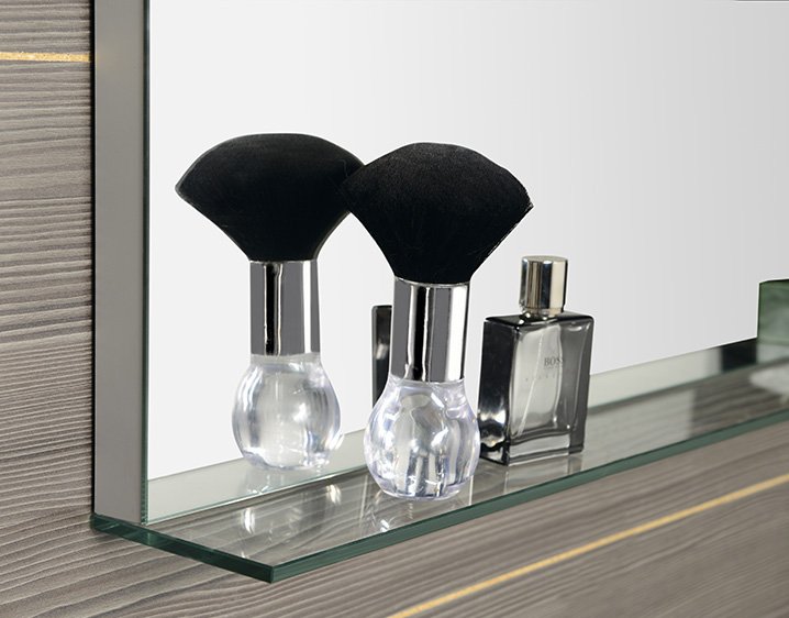 BRETO zrcadlo s LED osvětlením a policí 120x60,8cm BT120