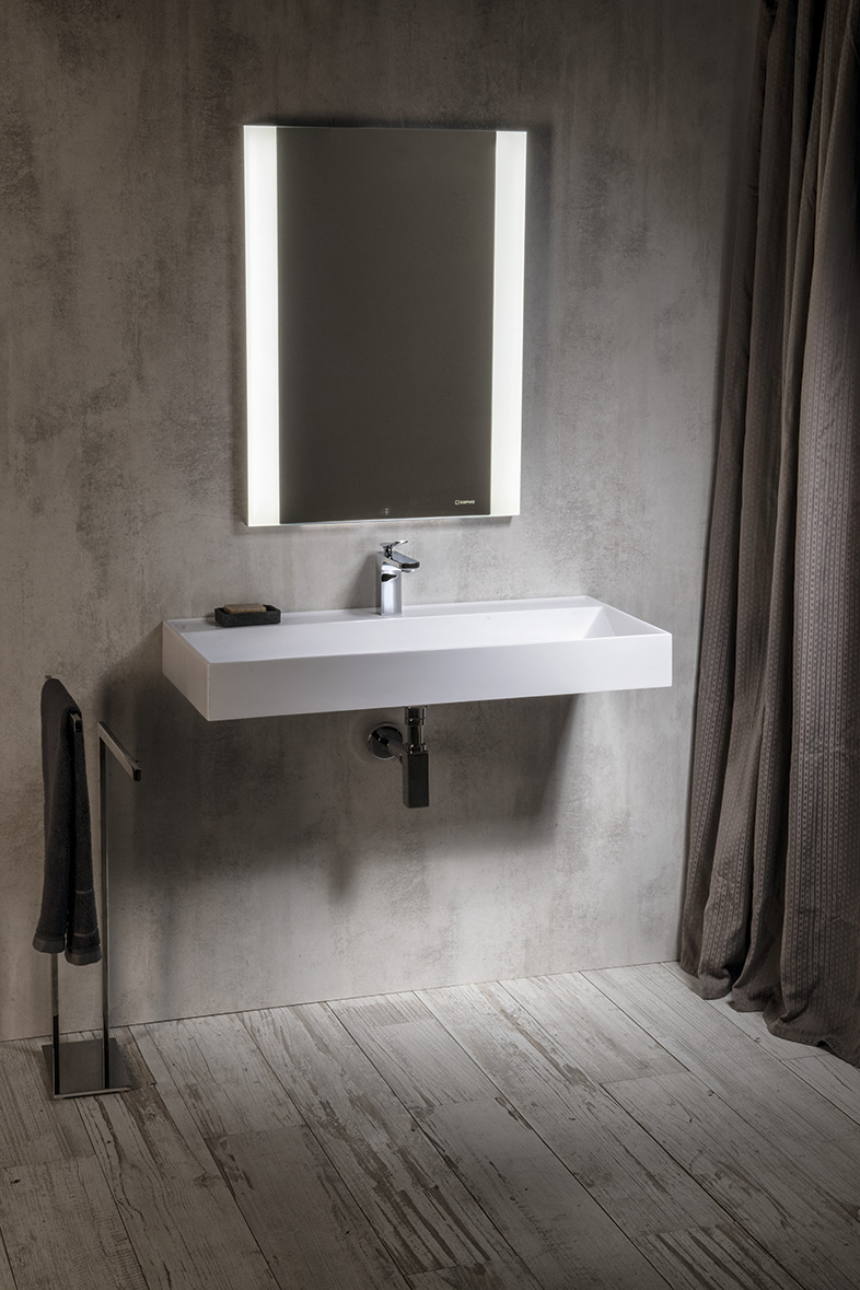 GODIVA umyvadlo, litý mramor, 96x44cm, bílá GU096