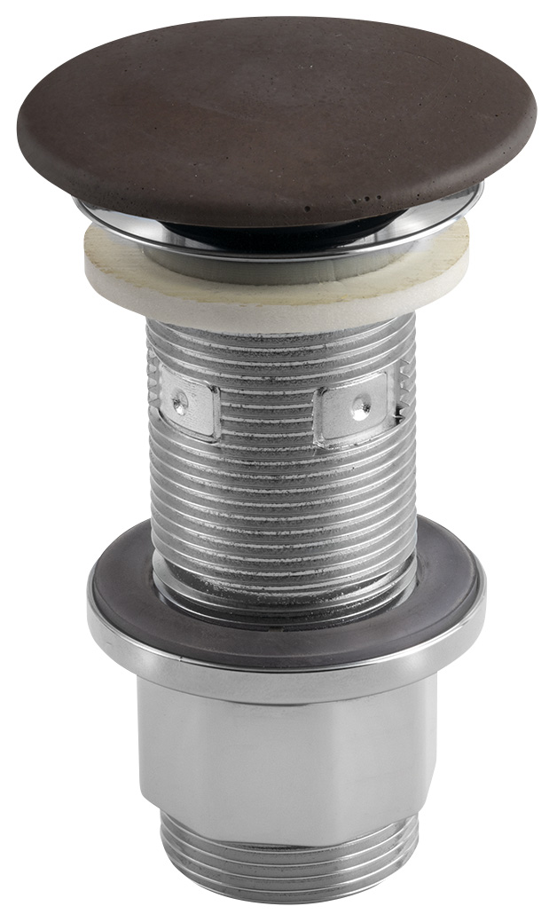 Umyvadlová výpust 5/4“, click-clack, betonová zátka, 10-80mm, tmavě hnědá mat FG915