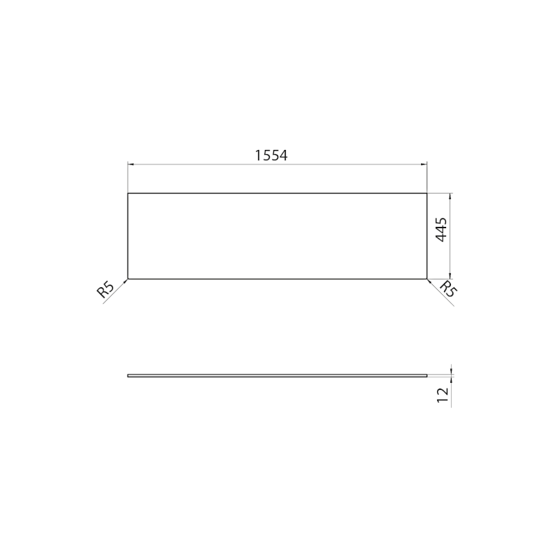 Deska Rockstone 1554x12x445mm, bílá mat DTR155-0101