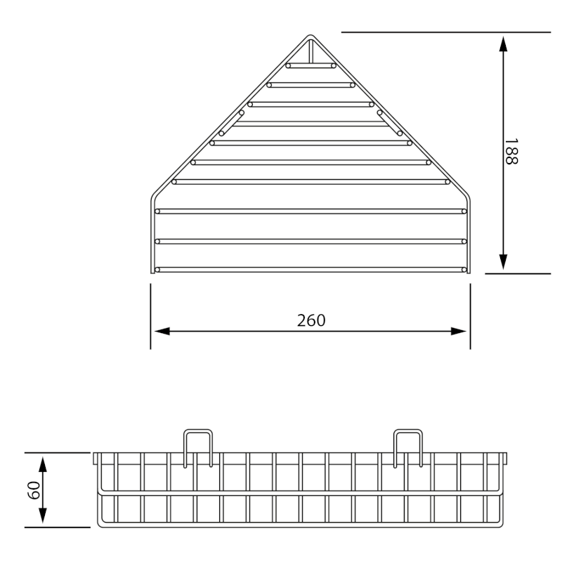 CHROM LINE drátěná rohová mýdlenka, chrom 37003