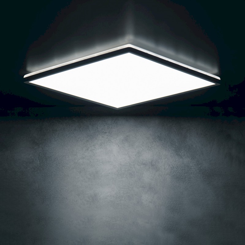 AZPO stropní LED svítidlo, 225x225mm, 12,3W, 3000/4000/6000K, IP54, černá mat 31531