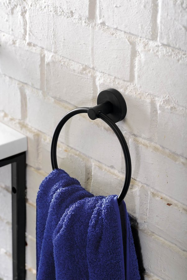 X-ROUND BLACK držák ručníků kruh, černá mat XR411B