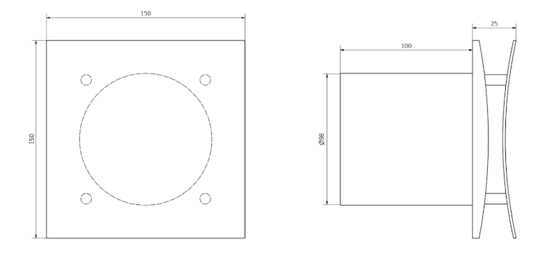 EIRA koupelnový ventilátor axiální, 15W, potrubí 100mm, bílá EI101