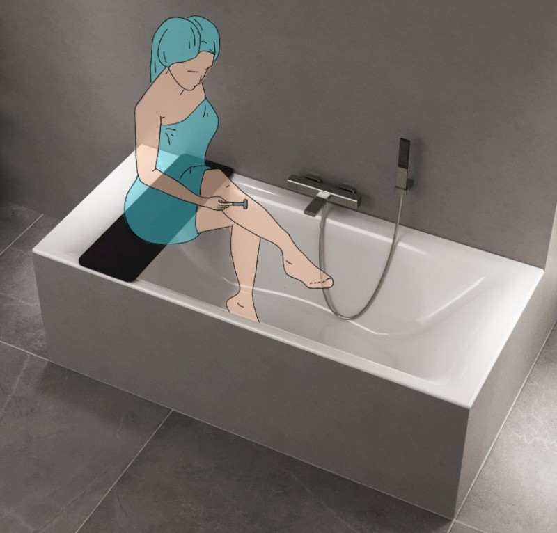 UNIVERSAL sedák na vanu, 75x25 cm, černá 73258