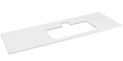 BRAHEA deska rockstone s otvorem 131,6x51,5cm, pravá, bílá mat BT132-0101-R