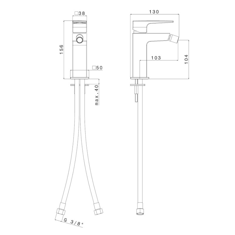 DIMY stojánková bidetová baterie, černá mat DM003BL