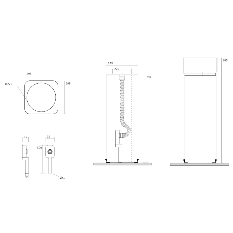 HAKO keramický podstavec volně stojící pro umyvadlo 554301, bílá 557301