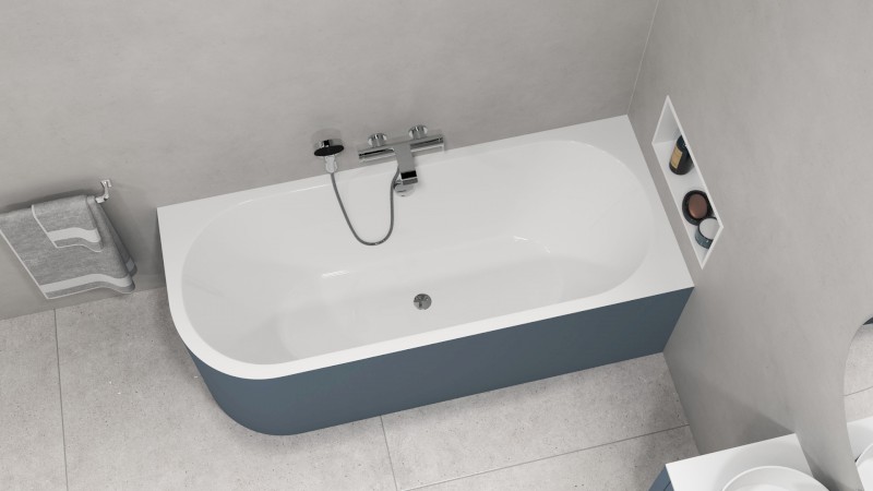 VIVA R MONOLITH asymetrická vana 180x75x60cm, bílá/siena 72129M.42