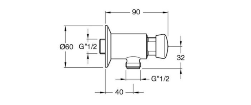 QUIK samouzavírací nástěnný ventil pro urinál, chrom QK10051