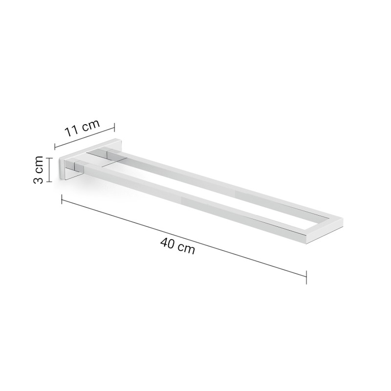 ELBA pevný držák ručníků dvojitý, chrom A02213
