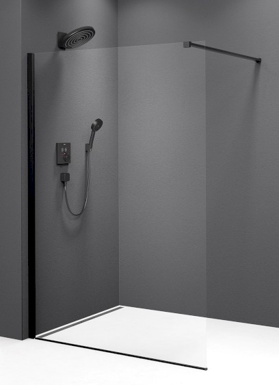 MODULAR SHOWER BLACK jednodílná zástěna pevná k instalaci na zeď, 900 mm MS1-90B