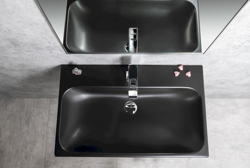 TORIDI keramické umyvadlo 76x46,5cm, černá mat TU0226B