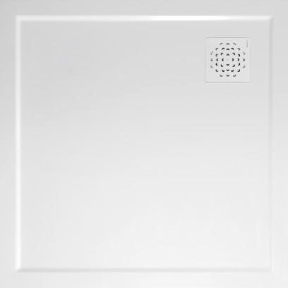 XENA sprchová vanička z litého mramoru, čtverec 90x90cm, bílá HX009