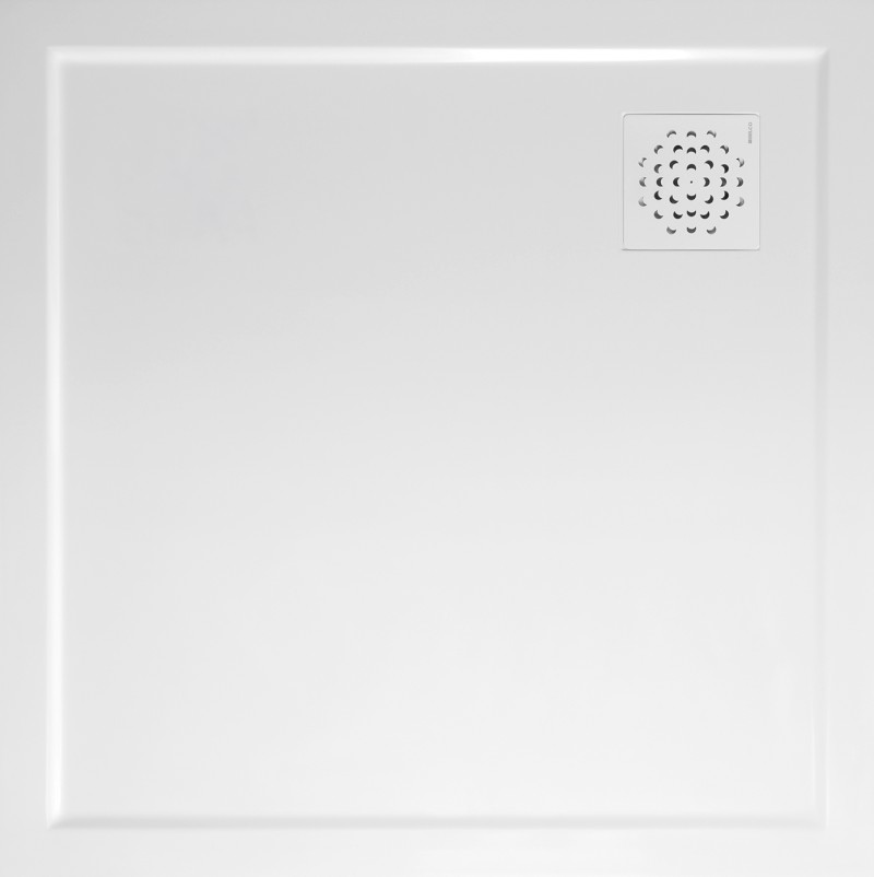 XENA sprchová vanička z litého mramoru, čtverec 90x90cm, bílá HX009